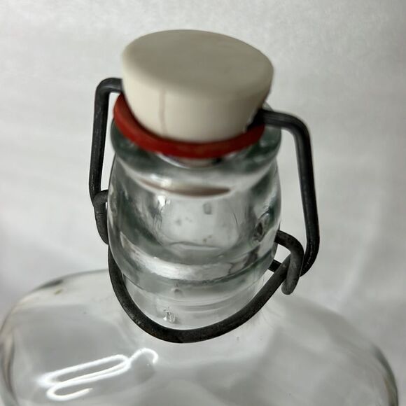 Pint Glass Thumbprint Vintage Liquor Medicine Resealable Stopper Travel Bottle - Picture 5 of 6